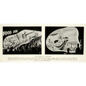  1939 Print New York Worlds Fair Food Zone Diorama Exhibit 