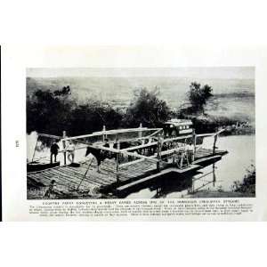  c1920 URUGUAY COUNTRY FERRY RIVER HORSE CARRIAGE CARGO 