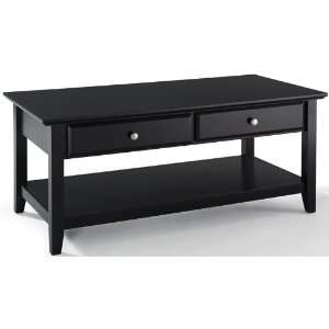  Coffee Table With Storage Drawers in Black Finish
