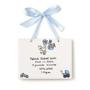  stork (boy) personalized baby tile