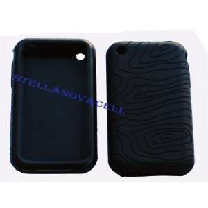  Iphone Tread Skin Case black+ Screen Protector for Apple iPhone 2G