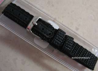 Ladies Womens Timex Water Resistant Black Nylon Sport Watch Band Fits 