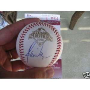 Jamie Moyer Autographed Baseball   08 Ws Jsa coa 08ws   Autographed 