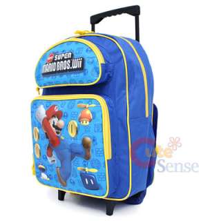 Super Mario Wii School Roller Backpack Rolling Bag 2