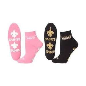  Feet New Orleans Saints Womens Slipper Socks (2 Pack)   New Orleans 