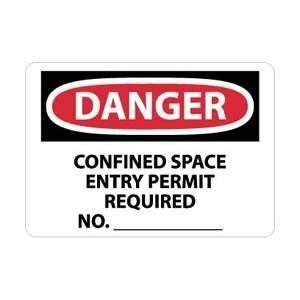 D488RB   Danger, Confined Space Entry Permit Required No., 10 X 14 