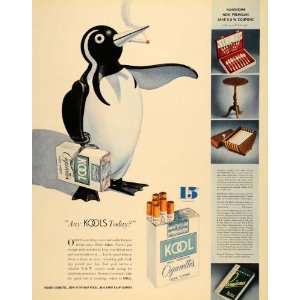 1936 Ad Kool Mild Menthol Cigarette Cork Willy Penguin   Original 