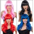 Long Straight Fake Hair Wig Cosplay Party Wigs 100cm + Hairnet Three 