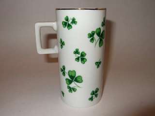 LEFTON CHINA Handpainted IRISH COFFEE Shamrock MUG RARE  