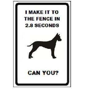 Great Dane Dog I Make It to the Fence in 2.8 Seconds Can You? 9x12 