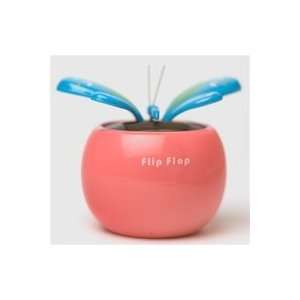  Solar powered Pink Flip Flap pot with Blue Butterfly Toys 