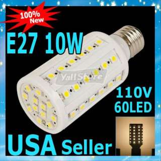 E27 10W 110V 60LED SMD Corn Light Warm White Bulb  