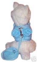Baby Blue Angel Wings Dog Pet Harness Vest + Leash MED  