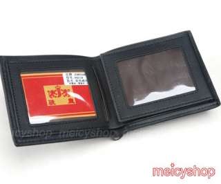 Black Mens Design Leather Wallet Purse Coin Bag #101  