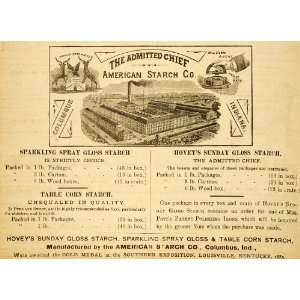 1883 Ad Admitted Chief American Starch Corn Factory   Original Print 