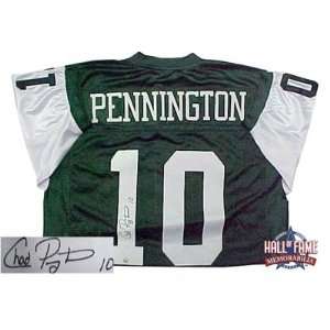   Pennington Autographed/Hand Signed New York Jets Reebok Green Jersey