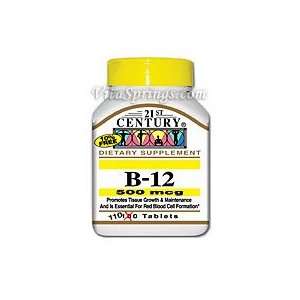  Vitamin B 12 500 mcg 110 Tablets, 21st Century Health 