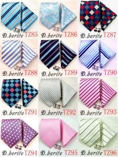 Lot 5 sets wholesale Necktie Cufflinks Hanky Neck ties  