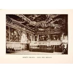  1907 Print Doges Palace Venice Italy Sala Del Senato 