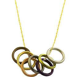 14k Gold 7 Lucky Rings Necklace  