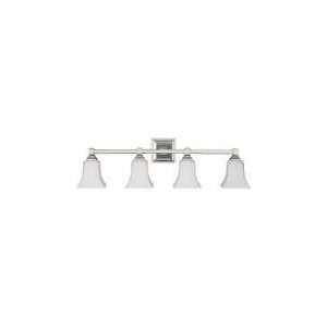   American Foursquare 4 Light Vanity Fixture in Polished N Home