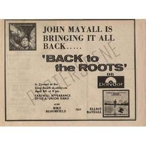 John Mayall Bloomfield Long Beach Concert Ad 1971 