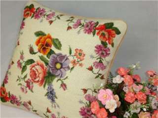14 Needlepoint Pillow Cover Cushion Flowers Floral New  