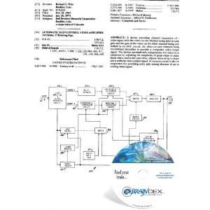   Patent CD for AUTOMATIC GAIN CONTROL VIDEO AMPLIFIER 