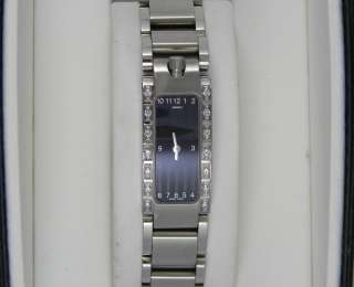   Diamond MOVADO ELLIPTICA Black Dial Swiss Quartz Watch MINT  