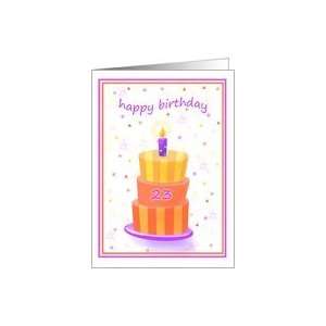  23 Years Old Happy Birthday Stacked Cake Lit Candle Card 