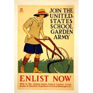   1918 Join the United States school garden army Poster