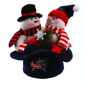 12 NHL Columbus Blue Jackets Snowmen Top Hat Table Christmas 