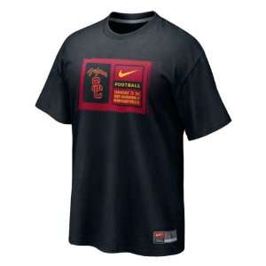  USC Trojans Black Nike Football Sideline Team Issue T 