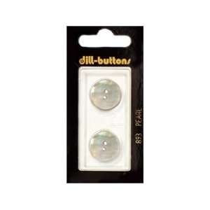  Dill Buttons 18mm 2 Hole Mother of Pearl White 2 pc (6 