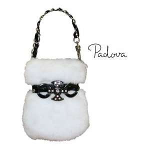 Bella Bags   Dog Pick up Bags   Padova (white fur w/decorative belt)