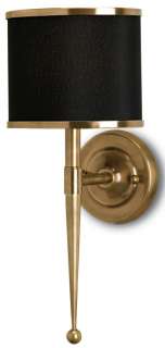 CURREY & CO. COMPANY Primo Wall Sconce #5021, Antique Brass / Black 