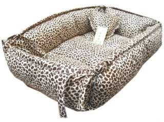   Cotton Handmade Leopard Print Pet Dog Cat Bed House Round/Square S,M,L