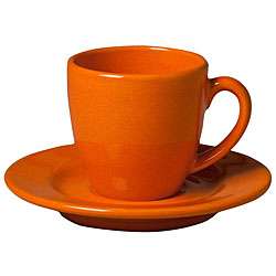 Waechtersbach Orange Peel Espresso Cups with Saucers (Set of 4 