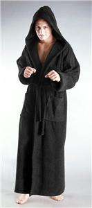   Full Length Long Turkish Terry Cotton Bathrobe Robe With Hood  
