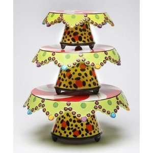  Dotted Ceramic Three Tier Cake Stand