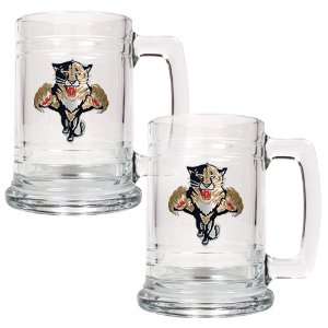  Florida Panthers 2pc 15oz Beer Glass Tankard Set Kitchen 
