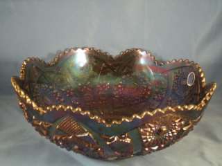 Vintage Imperial Hobstar Purple Carnival Glass 10 Bowl  