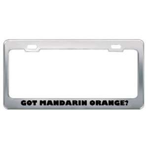 Got Mandarin Orange? Eat Drink Food Metal License Plate Frame Holder 