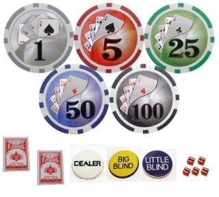 1000 11.5g Clay Las Vegas Casino Style Poker Chip Set  