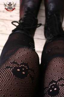 Pirate Skull Crossbone Toxic Poison Fishnet Lace Tights  