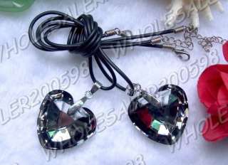 15strands Heart 33*32MM Charms Crystal Glass Pendant Necklaces