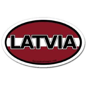 Latvia Flag Car Bumper Sticker Decal Oval
