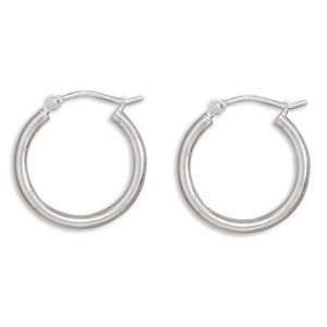  2mm x 20mm Hoop Earrings with Click 925 Sterling Silver 