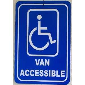Van Accessible Reflective Blue Aluminum Sign