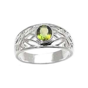 7x5MM 0.90 CT Peridot Ring In Sterling Silver In Size 7 (Available in 